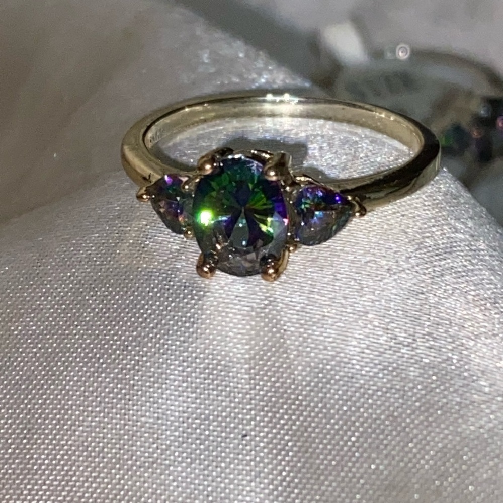 Mystic Topaz 18 karat gold plated fashion rings.